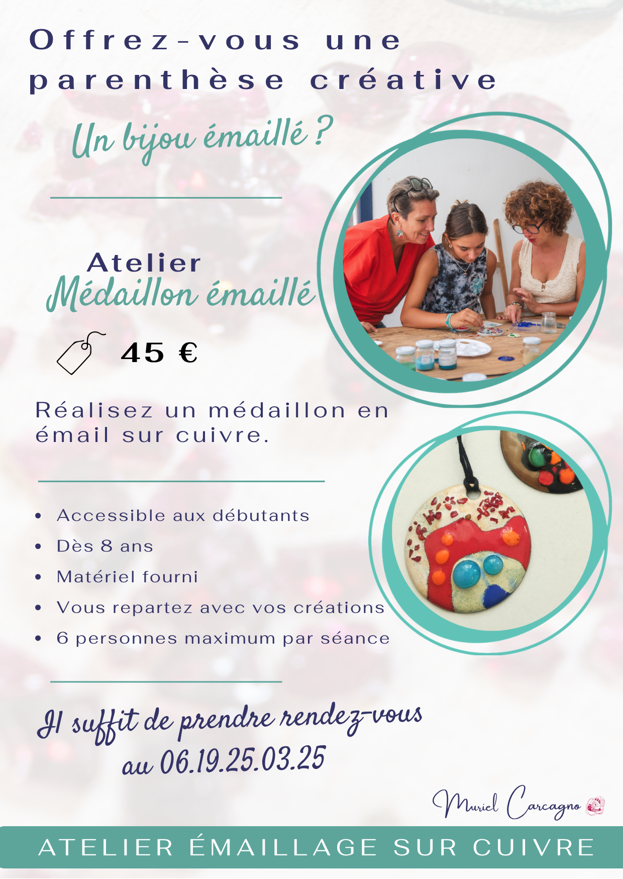 Atelier médaillon émaillé à Bayonne – Présentation et inscription Présentation d’un atelier de création d’un médaillon en émail sur cuivre à Bayonne